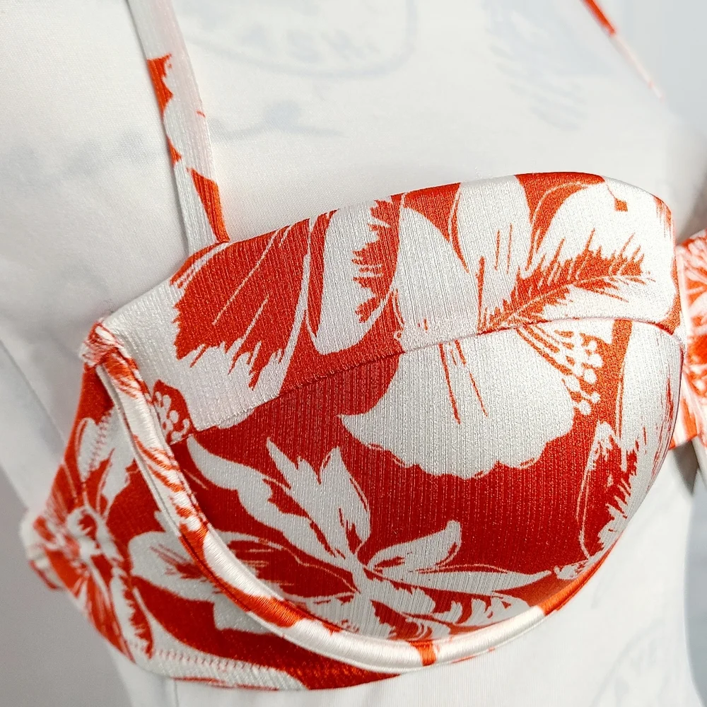 SHADE & SHORE HAWAIIAN PRINT SWIM TOP AA
